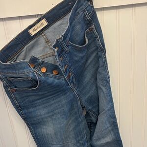 Madewell Classic Blue Button-Fly Jeans high rise skinny crop